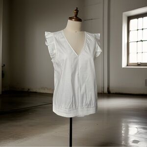 Halogen White short sleeve Dress shirt medium